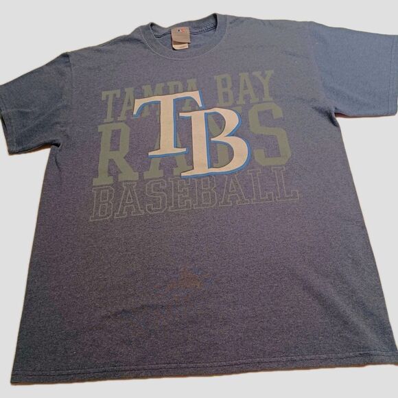 MLB Tampa Bay Rays  Blue Baseball T-shirt Men's Size Large - Picture 1 of 8